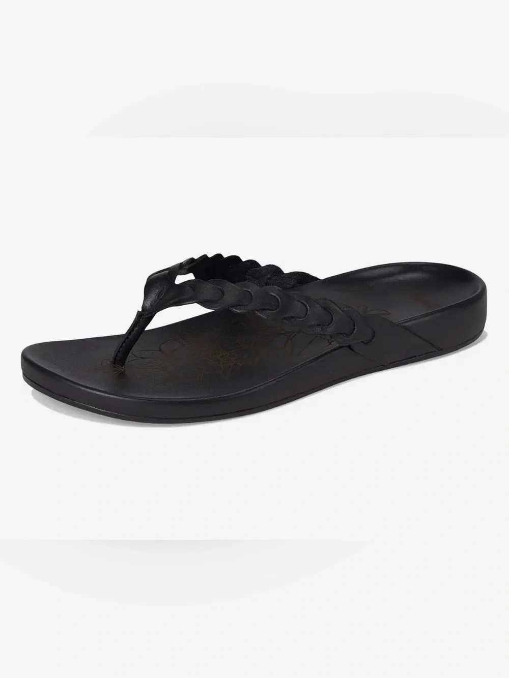 OluKai Lei Braided Leather Thong Sandals / Flip Flops - Black Size 8 - Picture 11 of 14